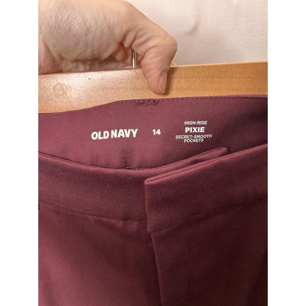 Old Navy High Rise Pixie Women's Wine Burgundy Career Pants Size 14 New NWT - Picture 6 of 7